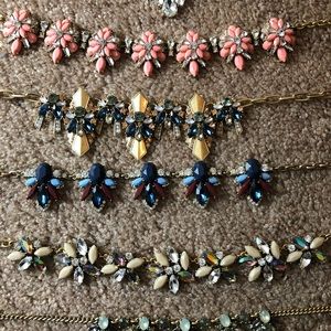 J Crew Necklaces brass with rhinestones